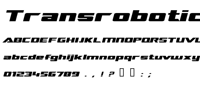 TransRobotics Extended Italic font